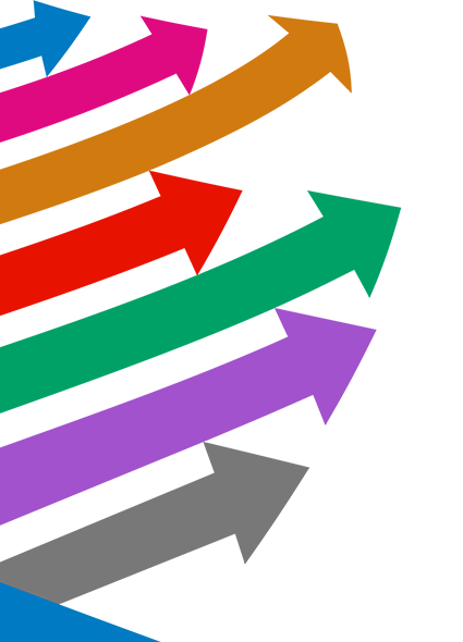 Graphic showing Accessible Events Show arrows motif